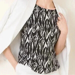 CHICO’S Black Label Abstract Print Blouse Size: 2